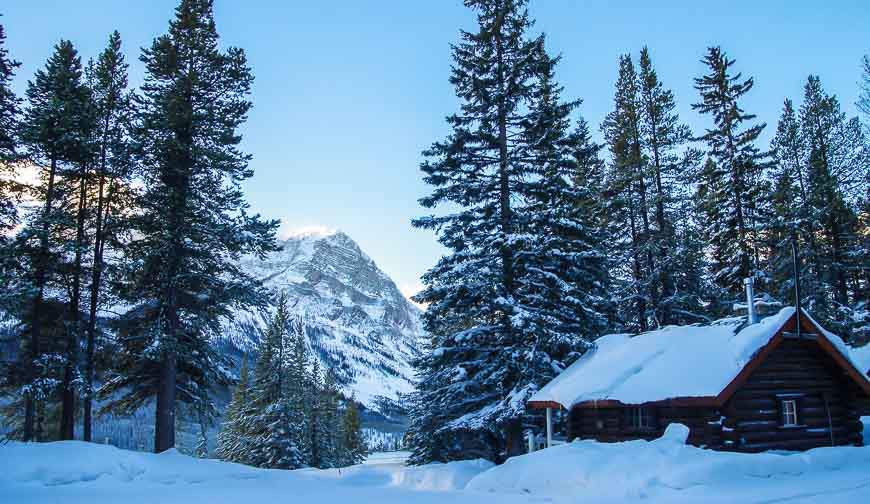 The lodge is in a beautiful mountain setting