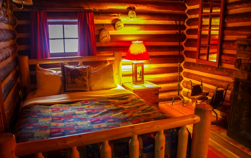 Our cozy log cabin at the lodge