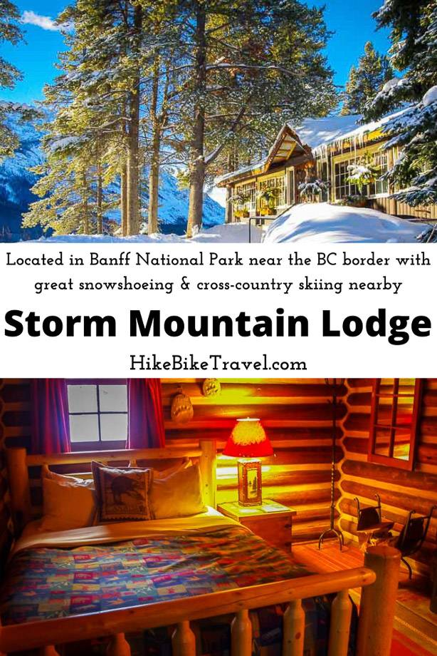 A stay in log cabins at Storm Mountain Lodge in Banff National Park - with great hiking & cross-country skiing nearby