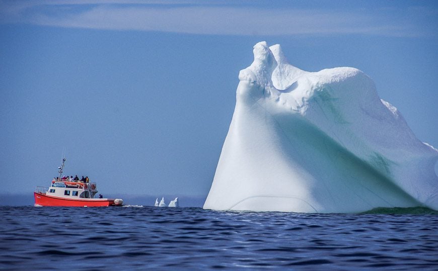 A boat tour checking out the icebergs