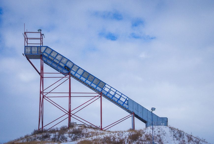 The ski trails take you behind the ski jump; it doesn't look like it's been used in awhile