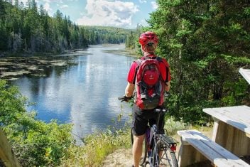 Biking Le P'tit train du Nord - one of the great bike rides in Canada