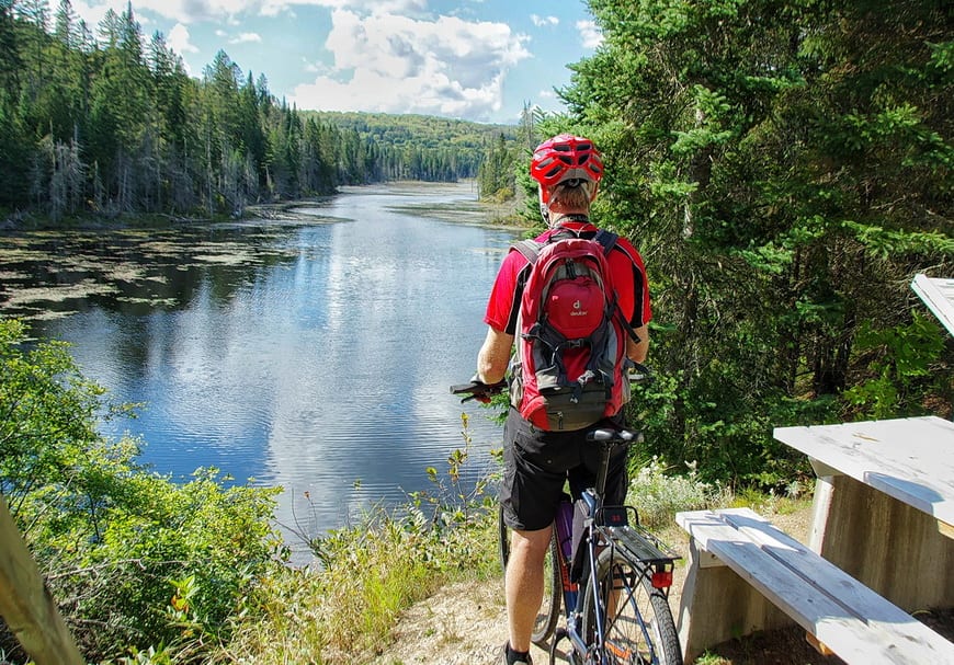 Biking Le P'tit train du Nord - one of the great bike rides in Canada