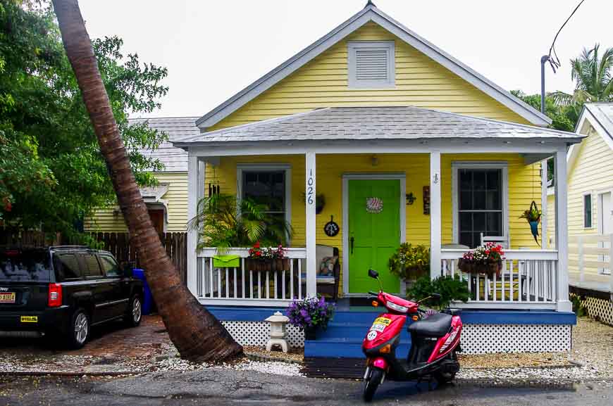 Colourful houses can be seen all through old town Key West