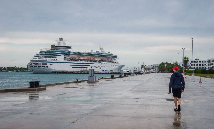 The quiet part of the pier - a world removed from the cruise ship dock