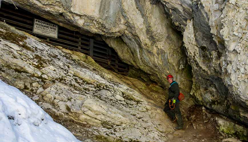 Outside the entrance to Rat's Nest Cave