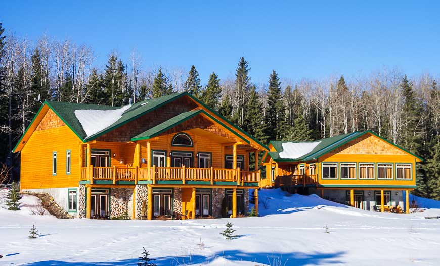 Two of the buildings that make up the Prairie Creek Inn