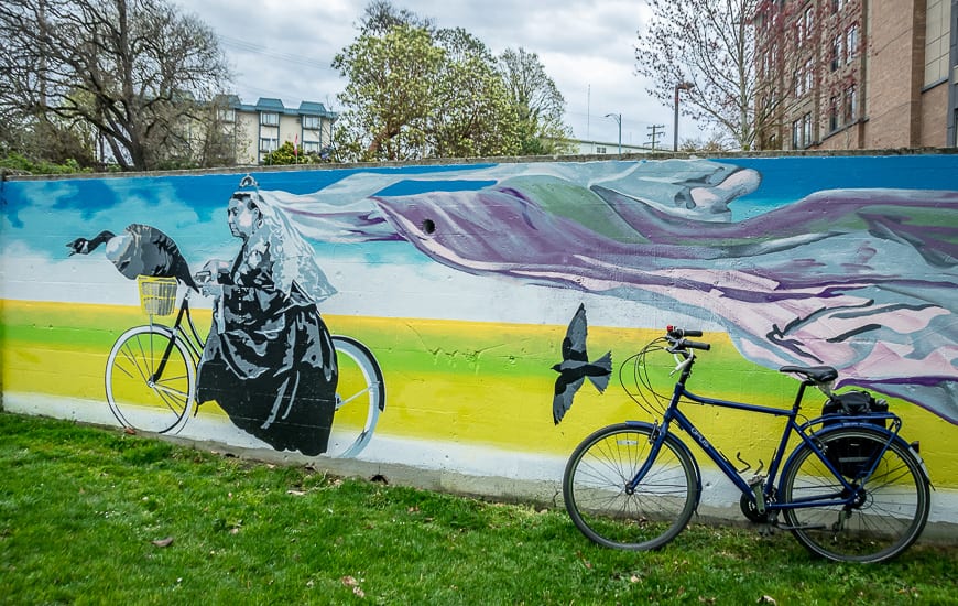 Look for murals along the trail as you approach Victoria