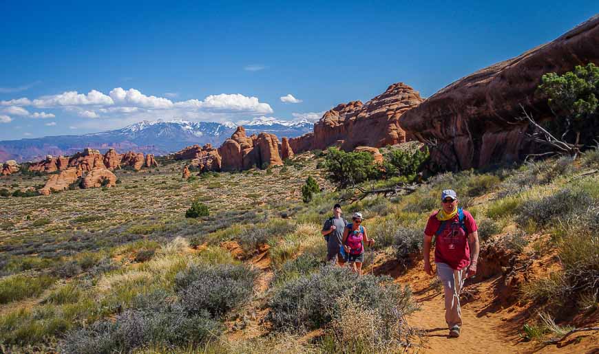 Even in early April the hiking is hot in the middle of the afternoon