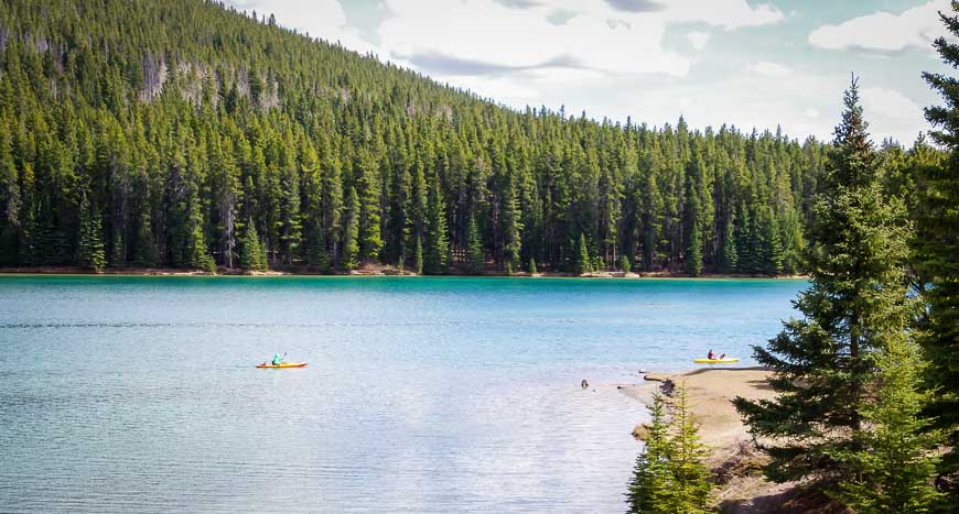 Kayakers out on Two Jack Lake