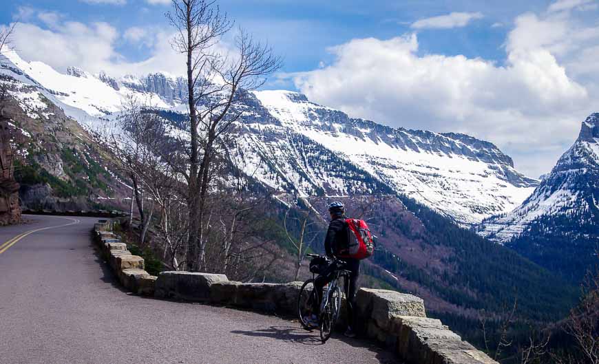 What a view while biking the Going to the Sun Road