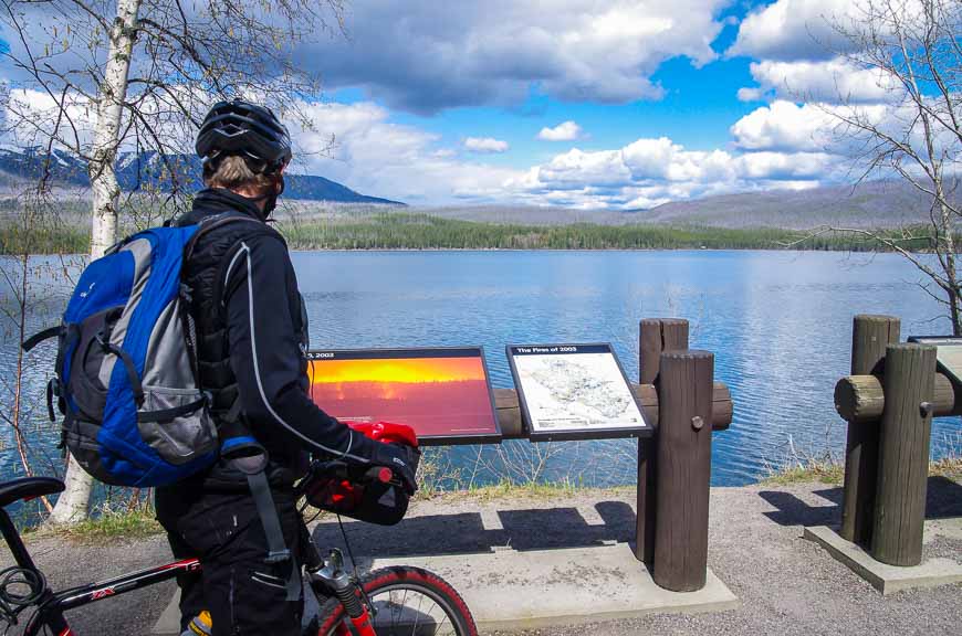 Reading about the fire of 2003 in Glacier National Park