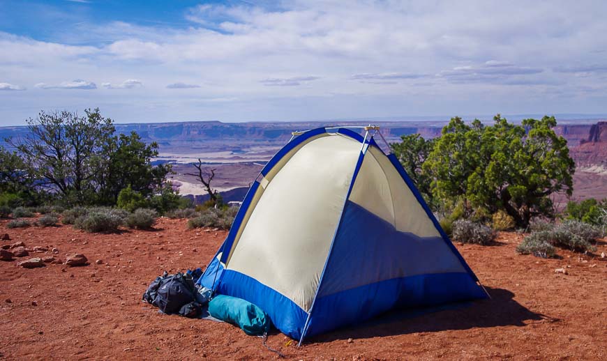 What a view from the tent - Murphy Point Canyonlands