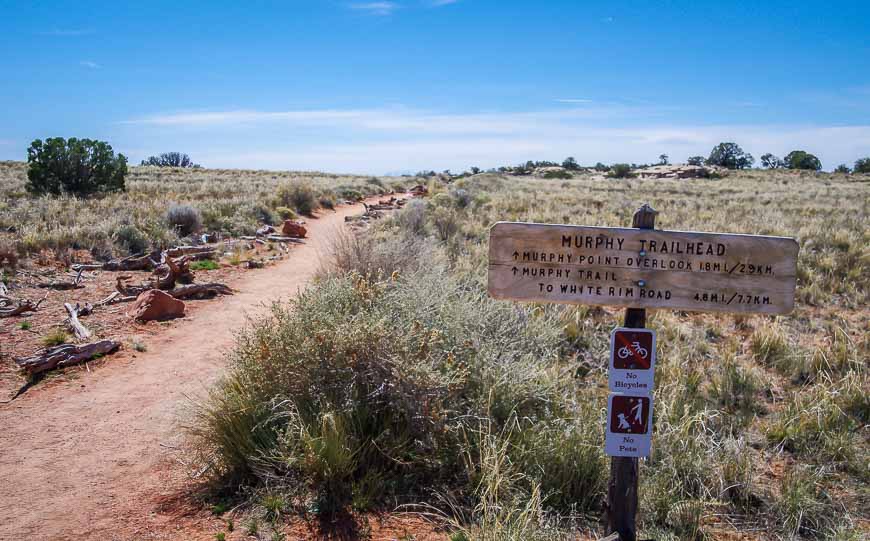 The start of the Murphy Point hike in the Islands in the Sky area