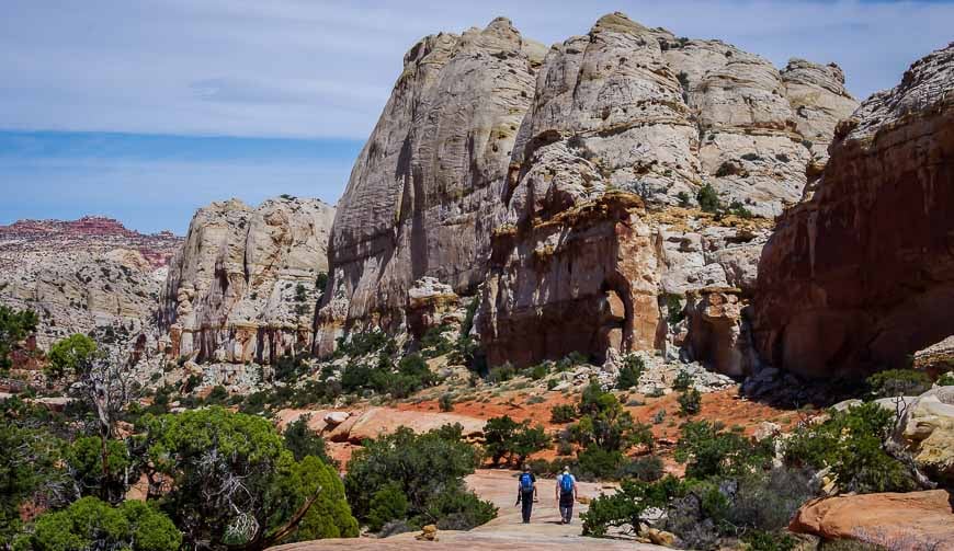 Part of the Navajo Knobs trail is on a ramp of sandstone