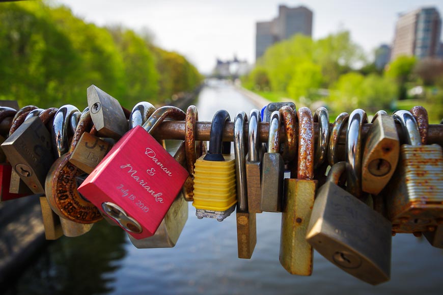 Ottawa's version of 'Love Locks' seen while biking in Ottawa