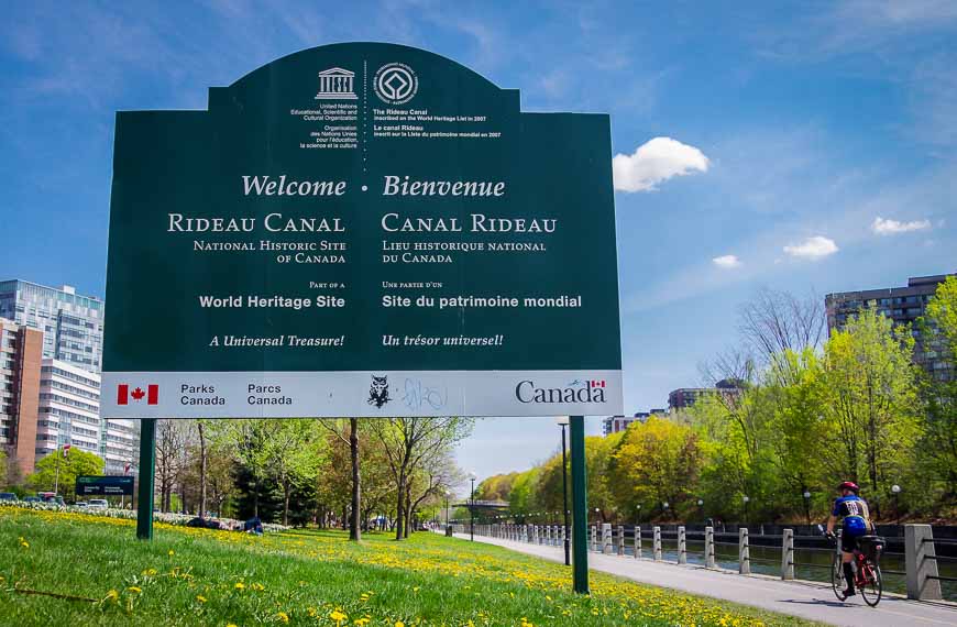 The Rideau Canal is a UNESCO World Heritage Site