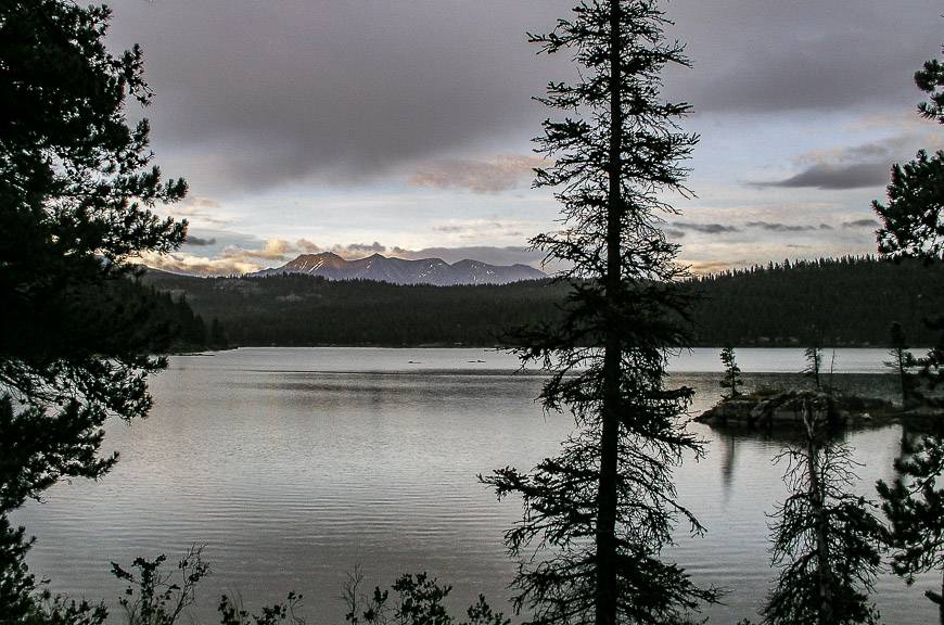 Campsite to ourselves beside a pretty lake on the Canadian side of the Chilkoot Trail