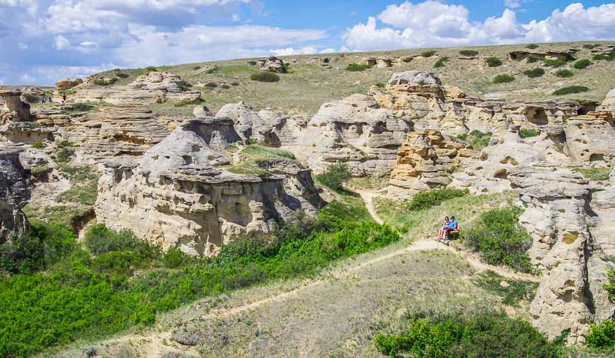 Lots of benches beckon you to take in the view along the Hoodoo Trail