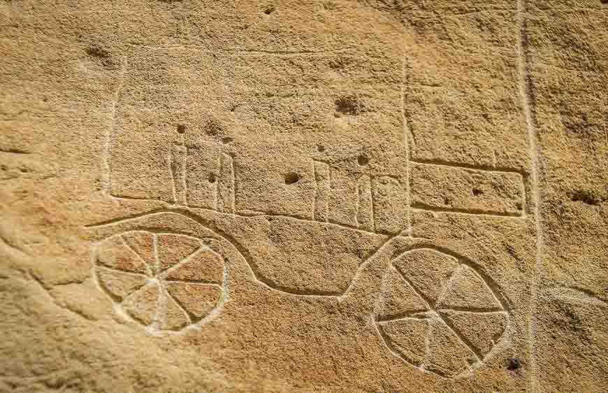 An interesting story behind this piece of rock art - and yes that is a Model T