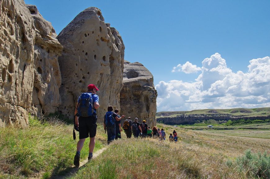 Following our group on the Rock Art Tour in Writing on Stone