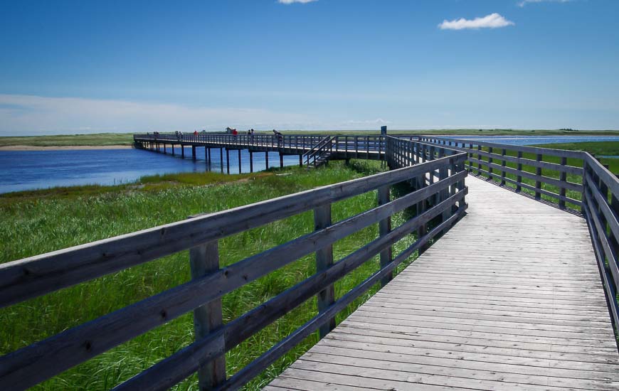 The boardwalk to Kelly's Beach - one of the lovely places to visit in New Brunswick