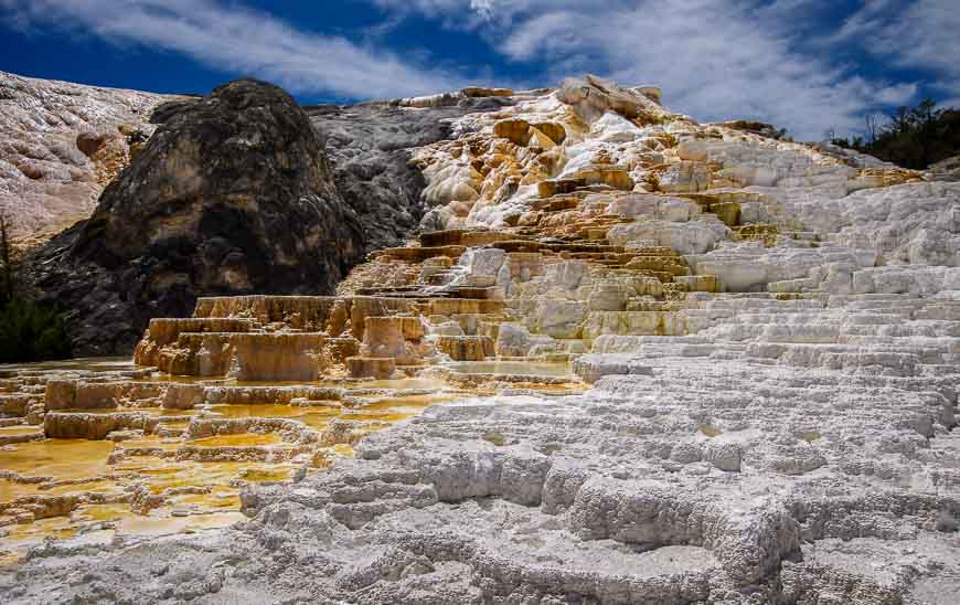 Mineral deposition, Mammoth Hot Springs