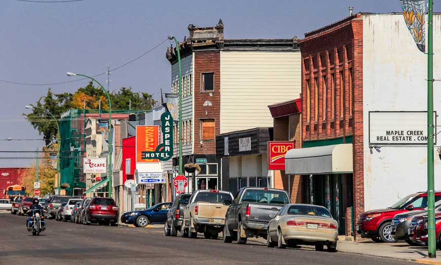 One of the commercial streets in Maple Creek Saskatchewan