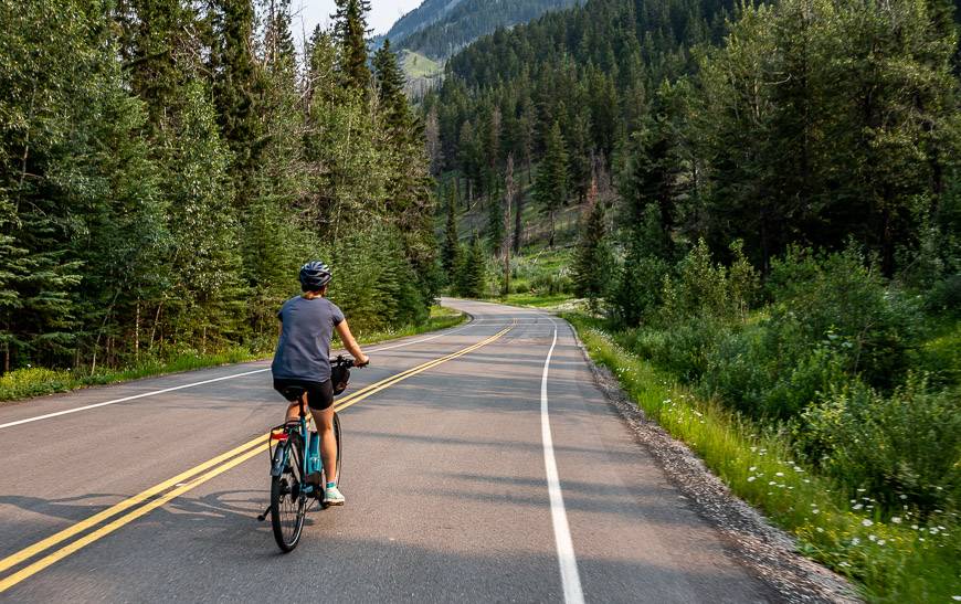 What a treat to be cycling car-free along the Bow Valley Parkway