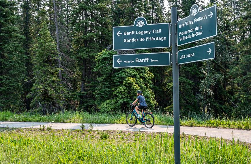 Enjoying the e-bike experience on part of the Banff Legacy Trail