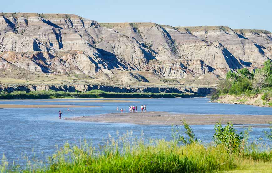 Looking down to the Red Deer River from our tent