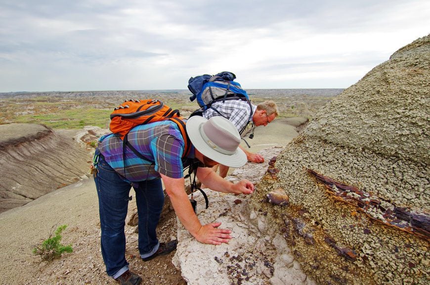 John and Jarrid looking for fossils