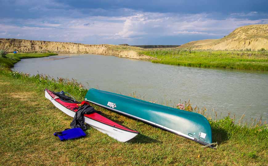 There are very few camping spots as most of the land along the Milk River is private