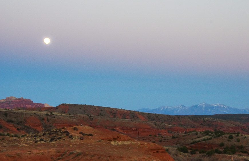 Our Utah road trip ends with a beautiful moon in Torrey, Utah