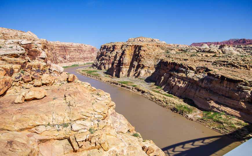 Looking up the Colorado River from the bridge on Highway 95