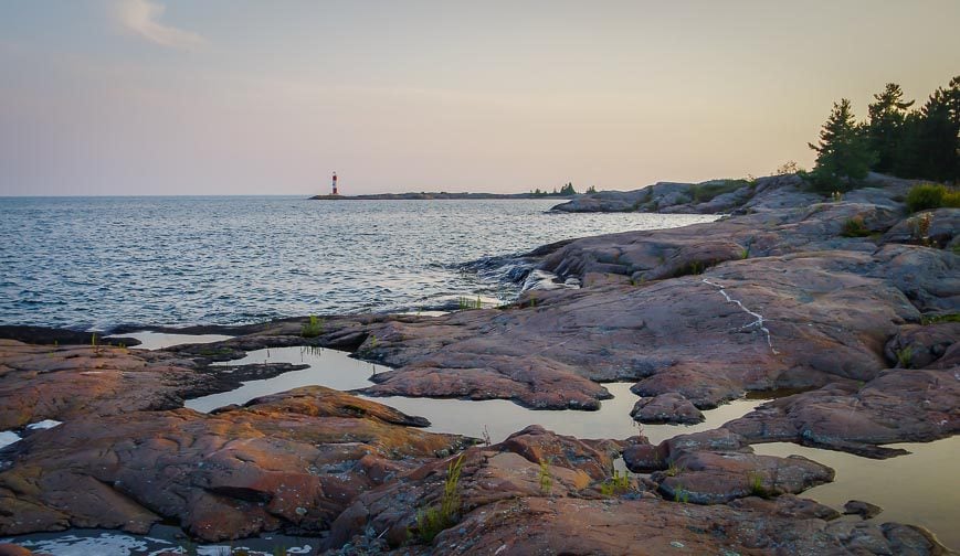 Looking over to the beacon on Flat Rock