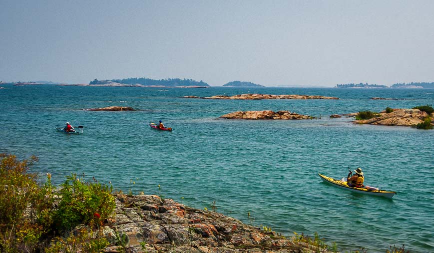 Lots of kayakers and canoers paddling past our 2nd campsite