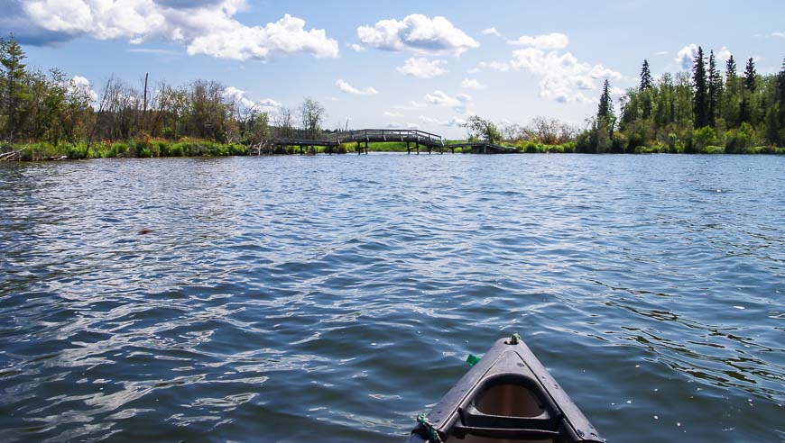 Heading for the Isthmus Bridge that takes you into Kinnaird Lake