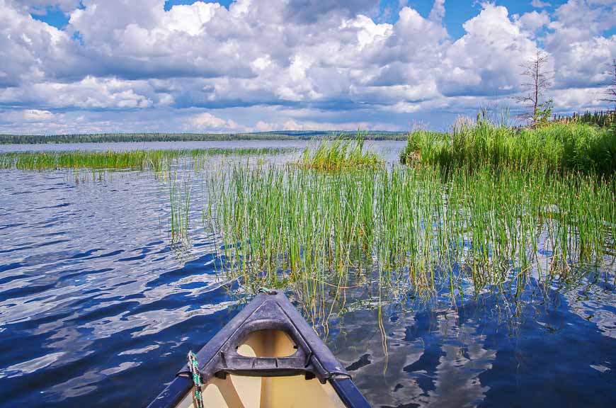 Lac la Biche canoe circuit on Jackson Lake before the wind blew up