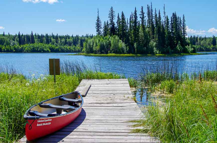 The start of the short portage from McGuffin Lake to Jackson Lake