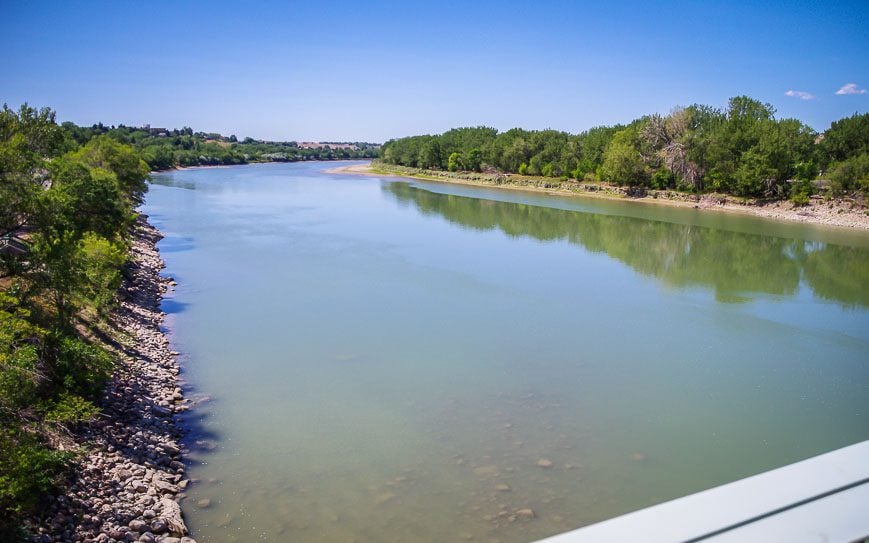 The South Saskatchewan River flows through Medicine Hat