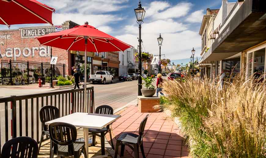 The pretty main street in downtown Medicine Hat