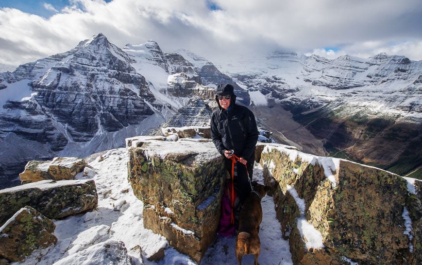 Me bundled up at the top though at least the wind didn't blow continuously