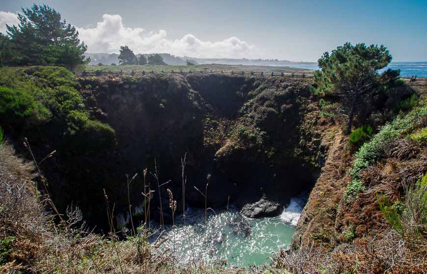 The Devil's Punch Bowl in Russian Gulch State Park