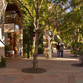 Santa Barbara, Shops on State Street in the city of Santa Barbara in southern California
