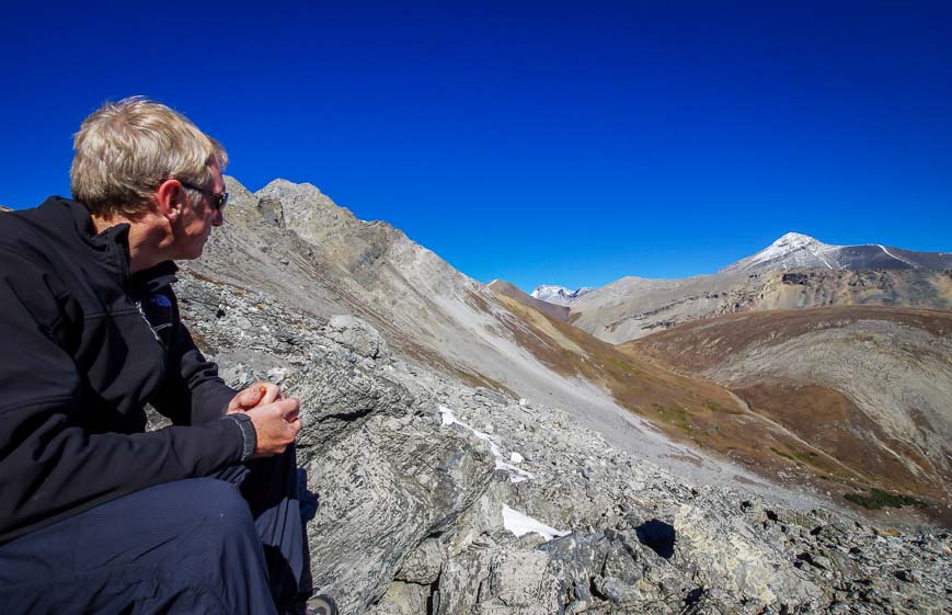 Admiring the mountain landscape and wishing we had time for more exploration