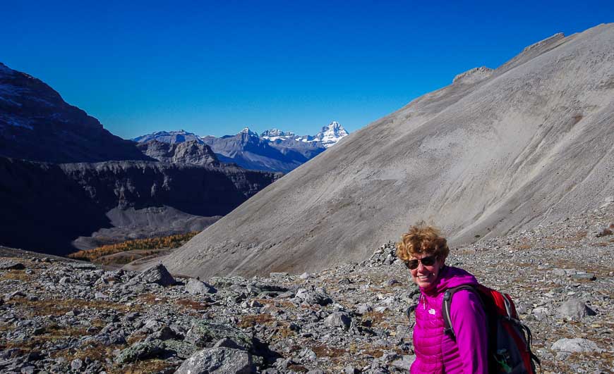 That's Mt. Assiniboine covered in snow in the background