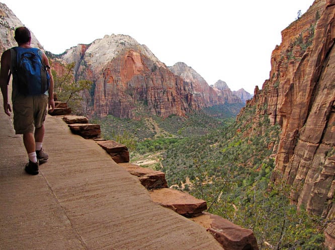 Watch for steep dropoffs on the hike to Scout Lookout, Zion National Park
