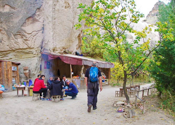You find little cafes in the strangest of places - Hiking in Cappidocia