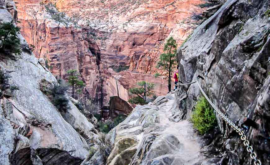 Could you handle this exposure when visiting Zion National Park on the hike to Observation Point?